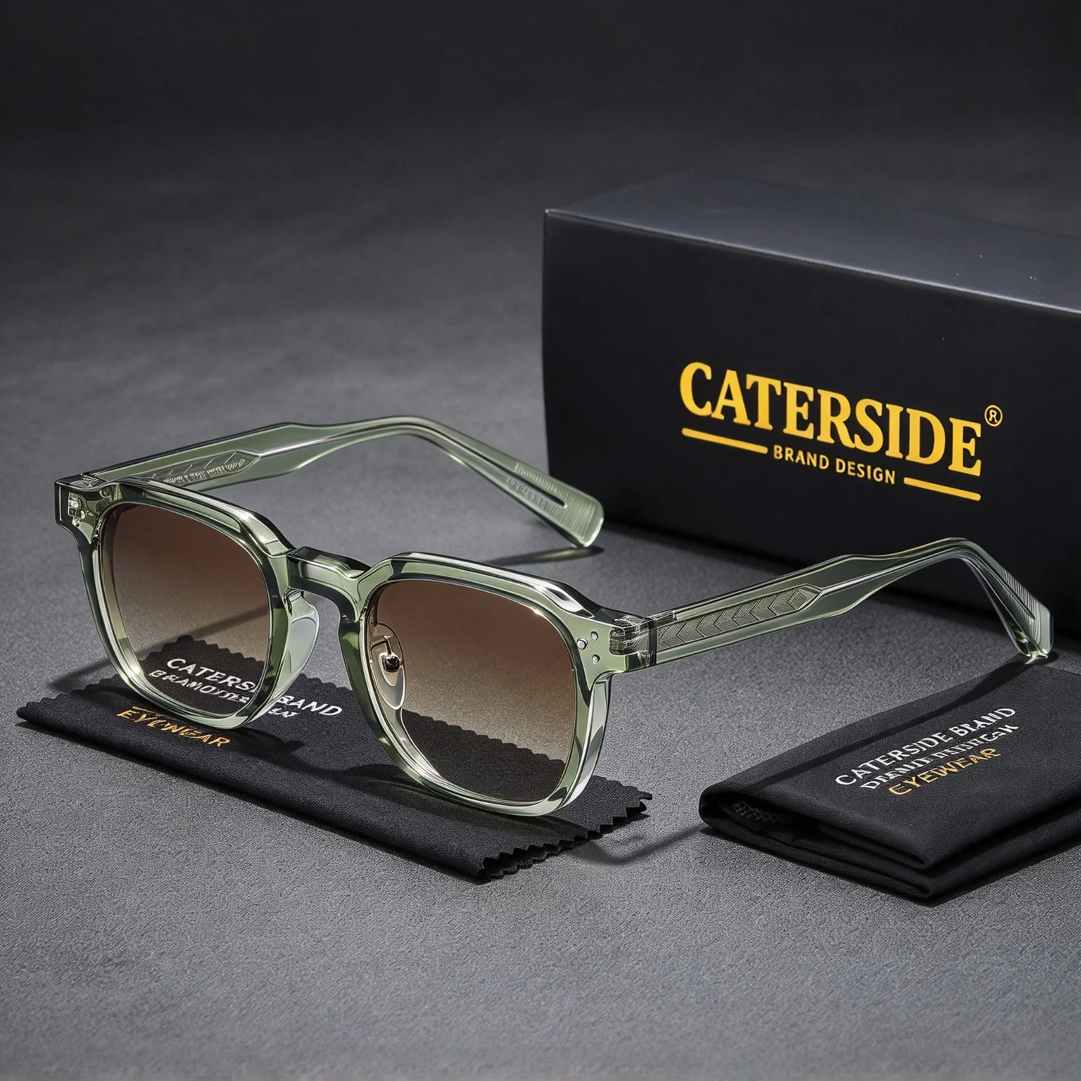 CATERSIDE Retro Punk Men Sunglasses Small Frame Square Personalized Design Sun Glasses Women Travel Party Business Festival Gift