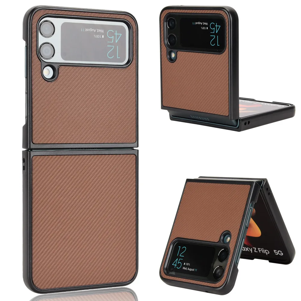 For Samsung Galaxy Z Flip 3 5G Hard Shockproof Cover Phone Case For Samsung Z Flip3 5G ZFlip3 PU Leather Protective Coque