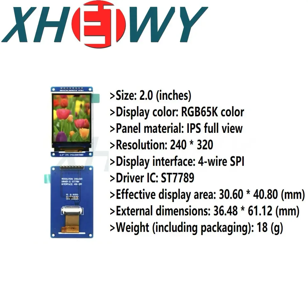 HD IPS LCD Display Module with 0.96 1.14 1.3 1.44 1.54 1.8 2.0 inch TFT Color Screen and st7735 Driver