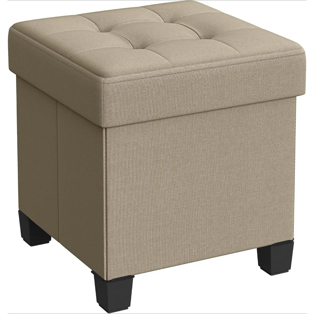 

Storage footstool, small footstool with legs, footstool with storage, suitable for living room, bedroom, dormitory