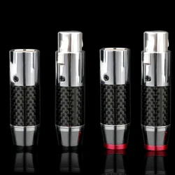 Hi-end XLR Connector Silver Plated Carbon Fiber Audio XLR Plug Female Plug For 11mm DIY Interconnect Cable