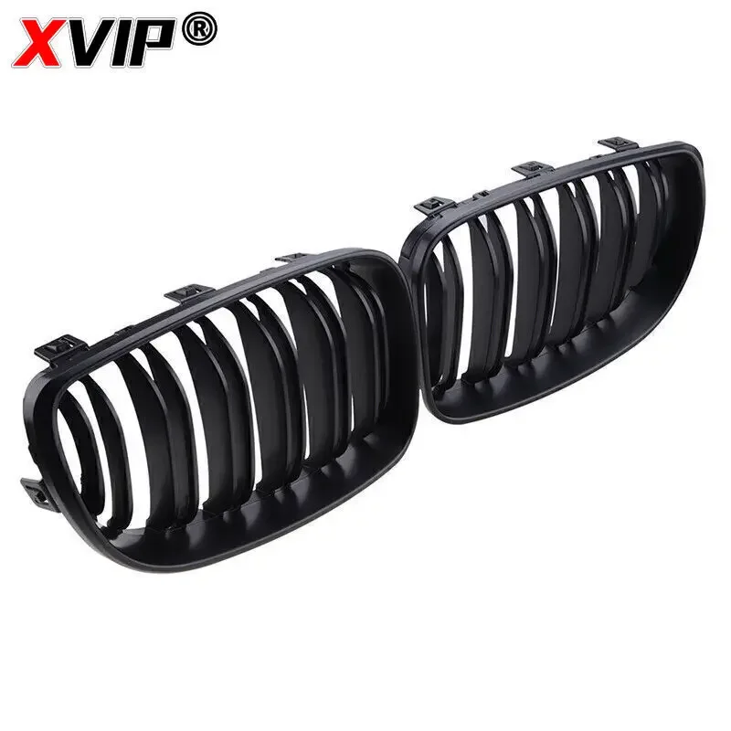 Chrome Black Front Bumper Diamonds Style Grille For BMW 1-Series E81/E82/E87/E88 2007-2011 M-Color Kidney Glossy Black Grille