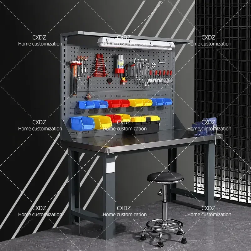 Heavy Duty Fitter Table with LED Light Socket Anti Static Electronic Assembly Workbench Steel Plate Operation Table for