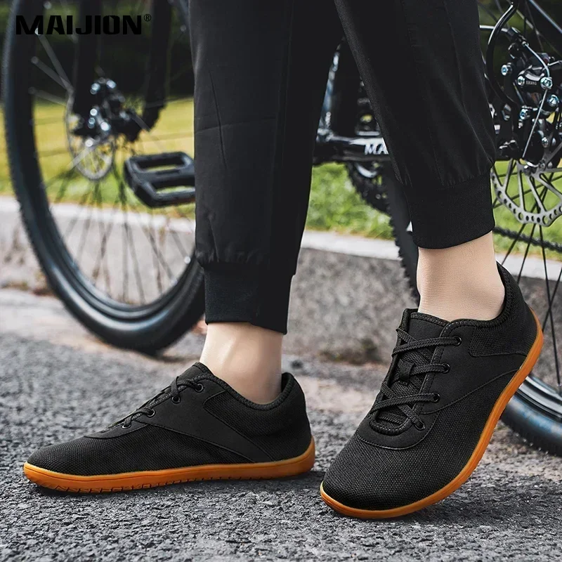 Men\'s Casual Sports Barefoot Shoes Minimalist Cross-Trainer Shoes Wide Toe Walking Shoes Zero Drop Sole Trail Running Sneakers