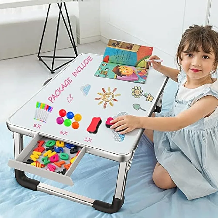 

Lap Desk Dry Erase Board for Art Table Foldable Play Table for Toddler Drawing Activity Homework 24" x 16"