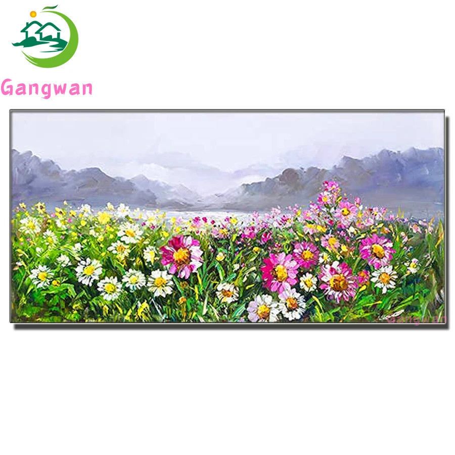 

Wild Daisies village Scenery DIY 5D Diamond Painting Full Resin Mosaic Diamond Embroidery Picture Rhinestone new Home Decor Gift