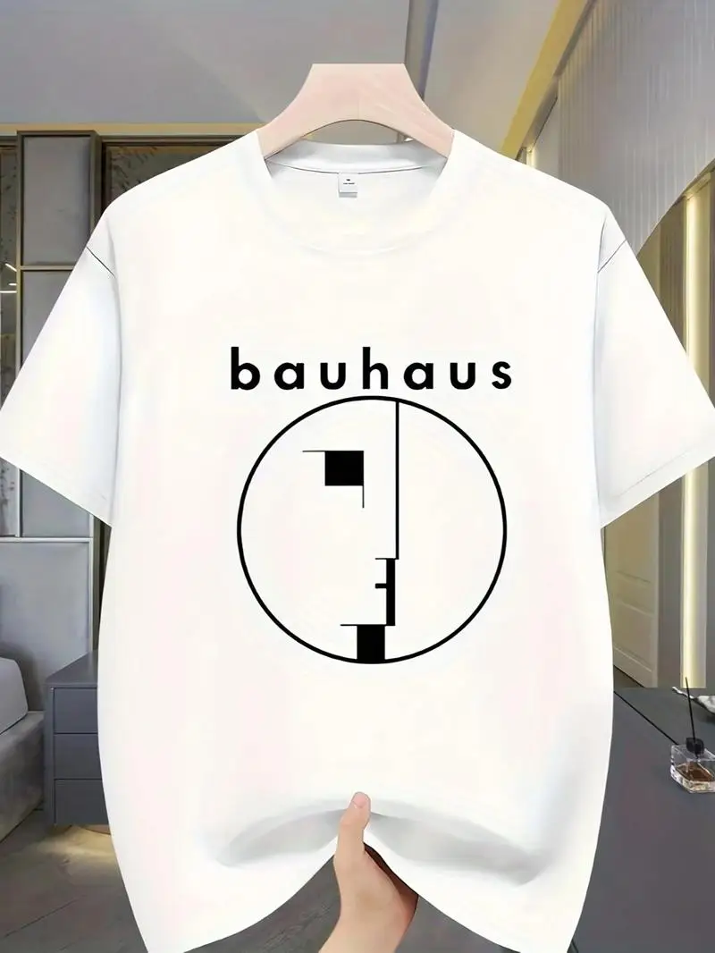 Teen Soft Breathable Loose Fit T-Shirt - Short Sleeve Round Neck Casual Streetwear Top with Face Line & Letter Logo Print, Machine Washable Suitable for Summer Outfits, Basic Wardrobe Essential for and Casual Attire, for Teenager