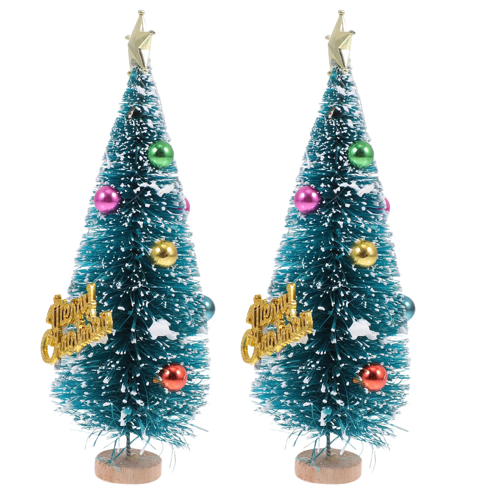 

2Pcs Christmas Tree Adornments Mini Artificial Decorative Xmas Tree Ornaments Home Party Desktop Decor Festival Supplies
