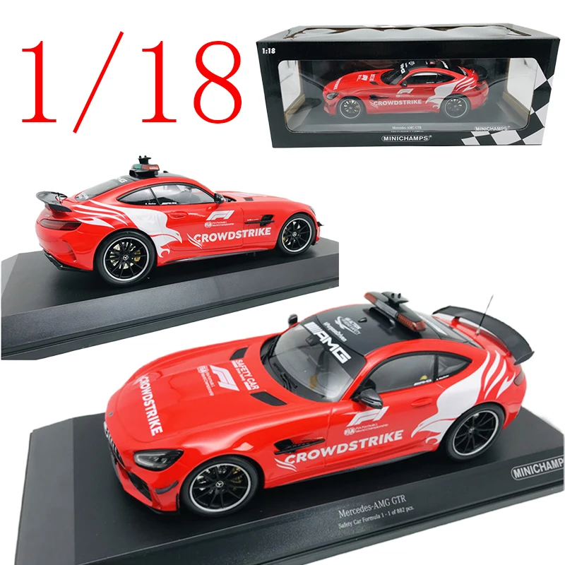 

MINICHAMPS Diecast 1/18 Scale Mercedes-Benz Alloy Model Cars Benz AMG GTR PoliceCar Play Vehicles Toy for Boys Gift Original Box