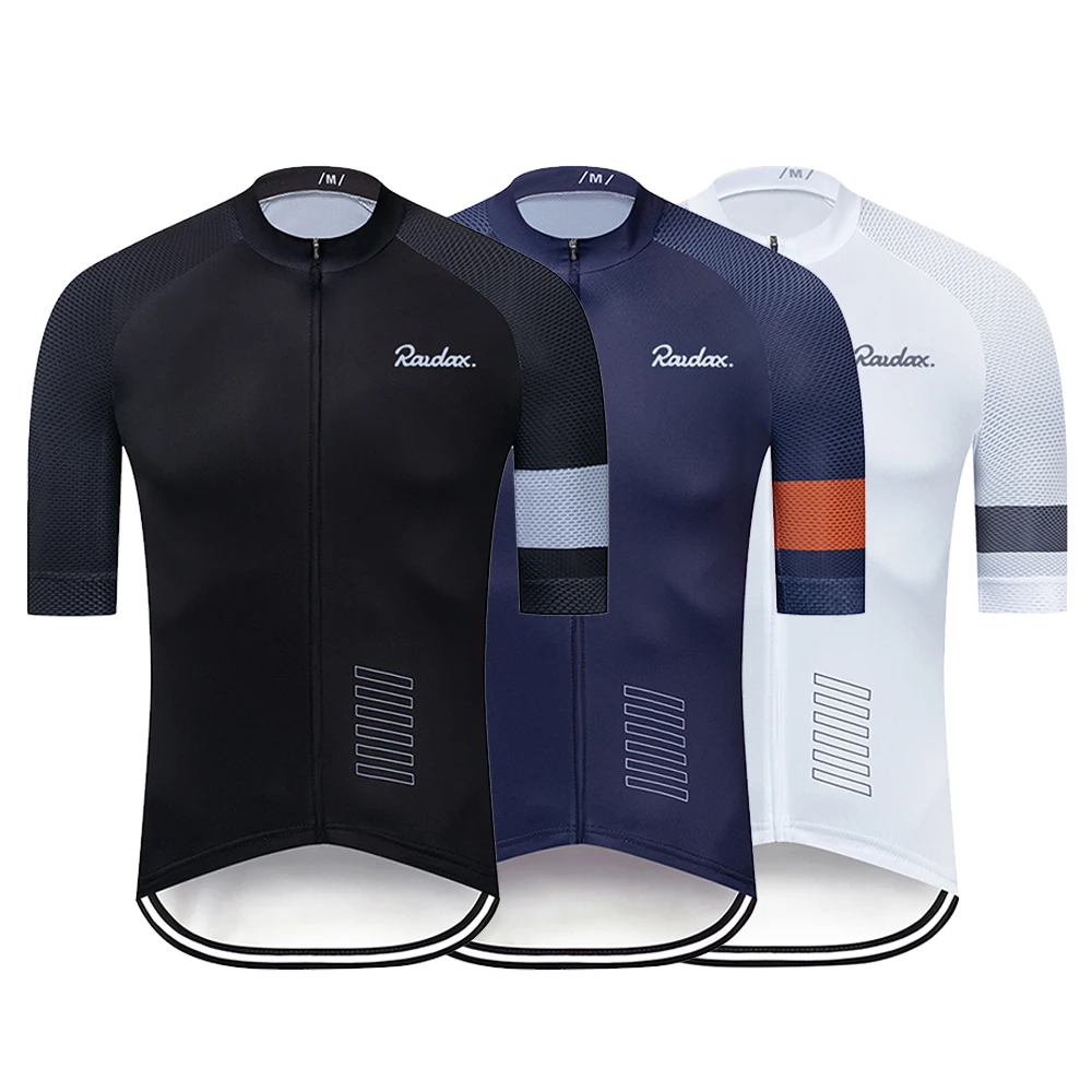Męska koszulka rowerowa Raudax Classic Black Cycling Racing Tops Short Sleeve Cyclist Clothes Shirt Maillot Summer Bicycle Bike Wear