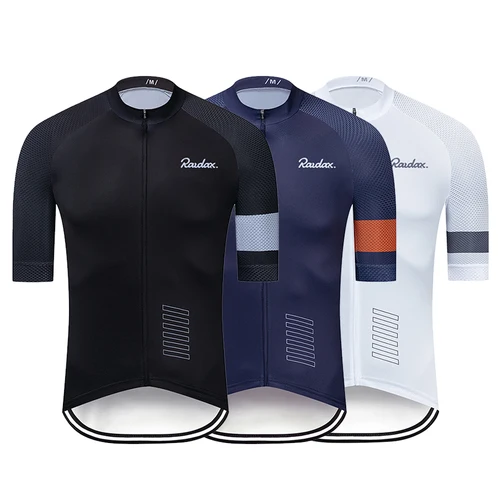 Camiseta de ciclismo para hombre Raudax, camisetas clásicas negras para ciclismo de carreras, ropa de ciclista de manga corta, camisa, Maillot, ropa de bicicleta de verano