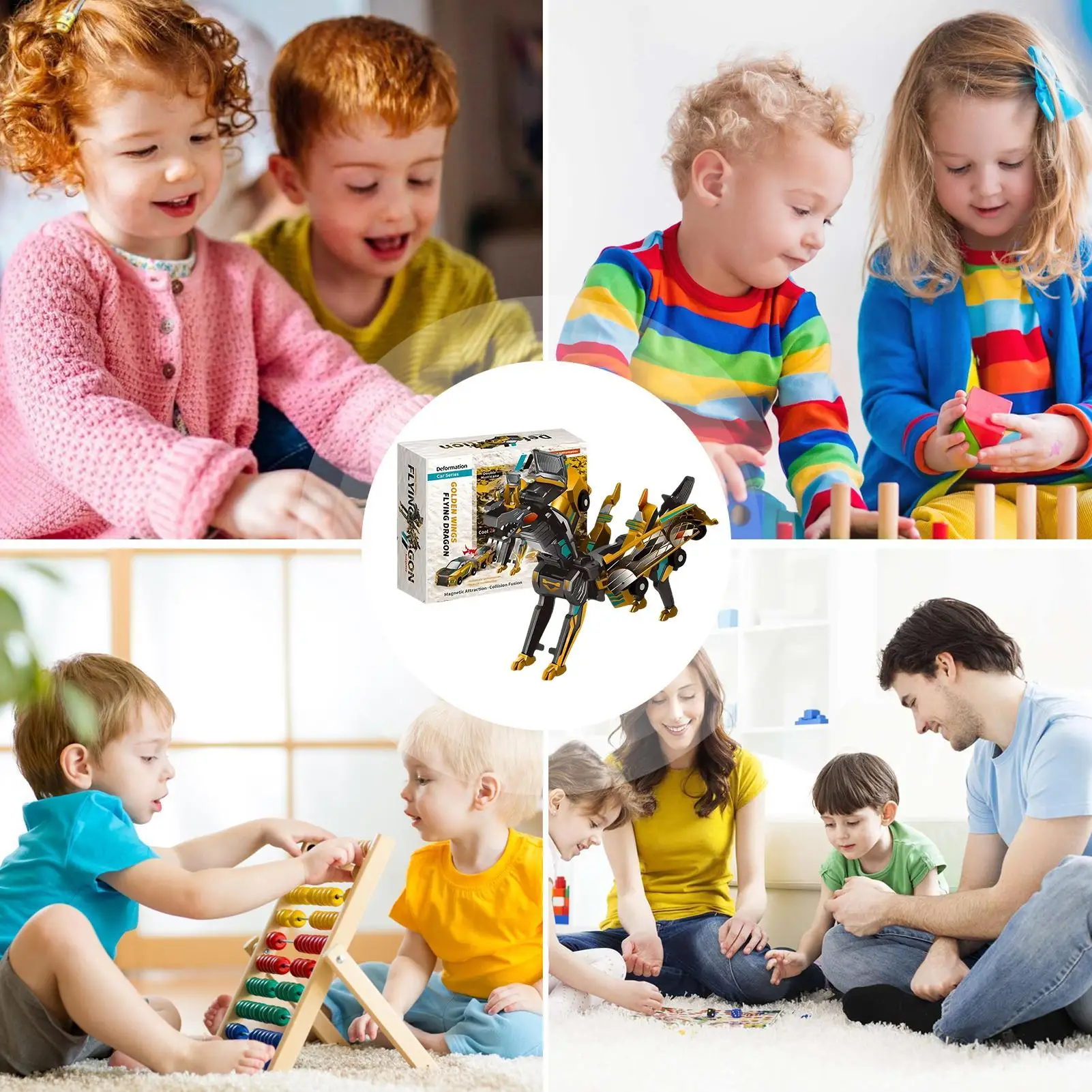 2in1 Trasformazione collisione Dinosauro Auto giocattolo Auto magnetiche Convertibile Robot giocattolo Dinosauro Giocattoli per bambini Ragazzo Regalo di compleanno