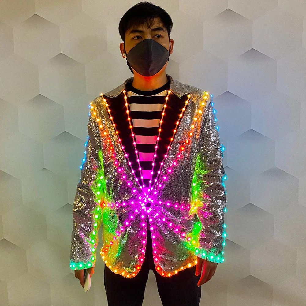 

LED Jacket suit clothing Light stage dance show led clothing Bar nightclub party Light suit Magician light cool clothing