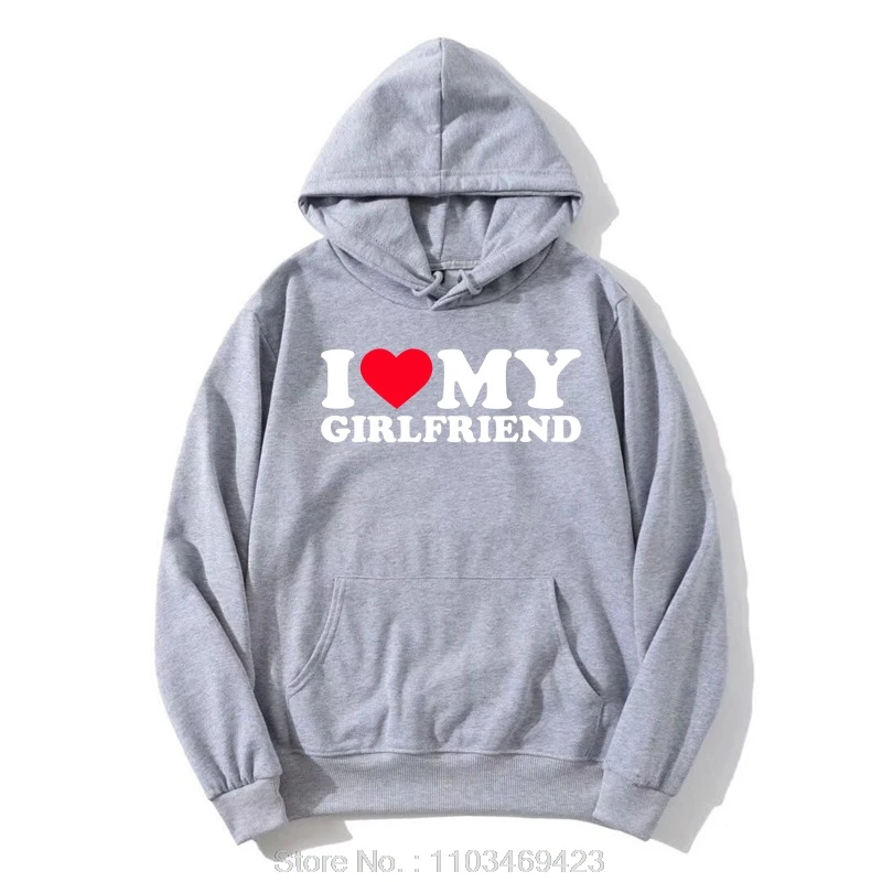 I Love My Girlfriend Hoodie I Heart My Girlfriend Hoody GF Sweatshirt Boyfriends Gifts Valentine's Day Costume Graphic Oversized