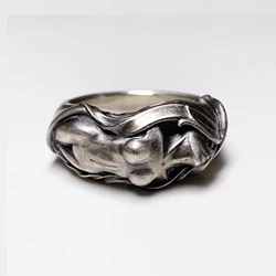 MadGraffiti 925 Silver Lady Ring Character Art Matte Reo Ring