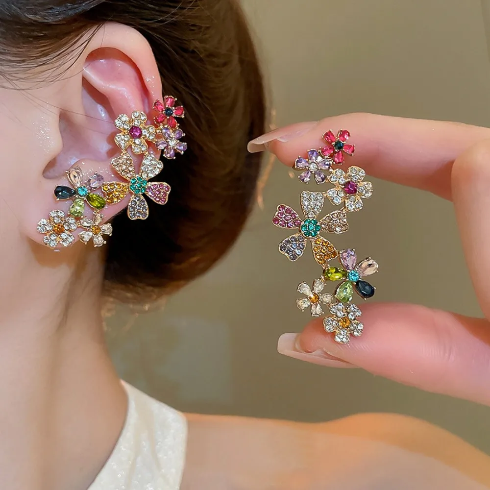 Elegant Colorful Flower Earrings Lightweight Dainty Jewelry for Women Daily Wear Holiday Gift