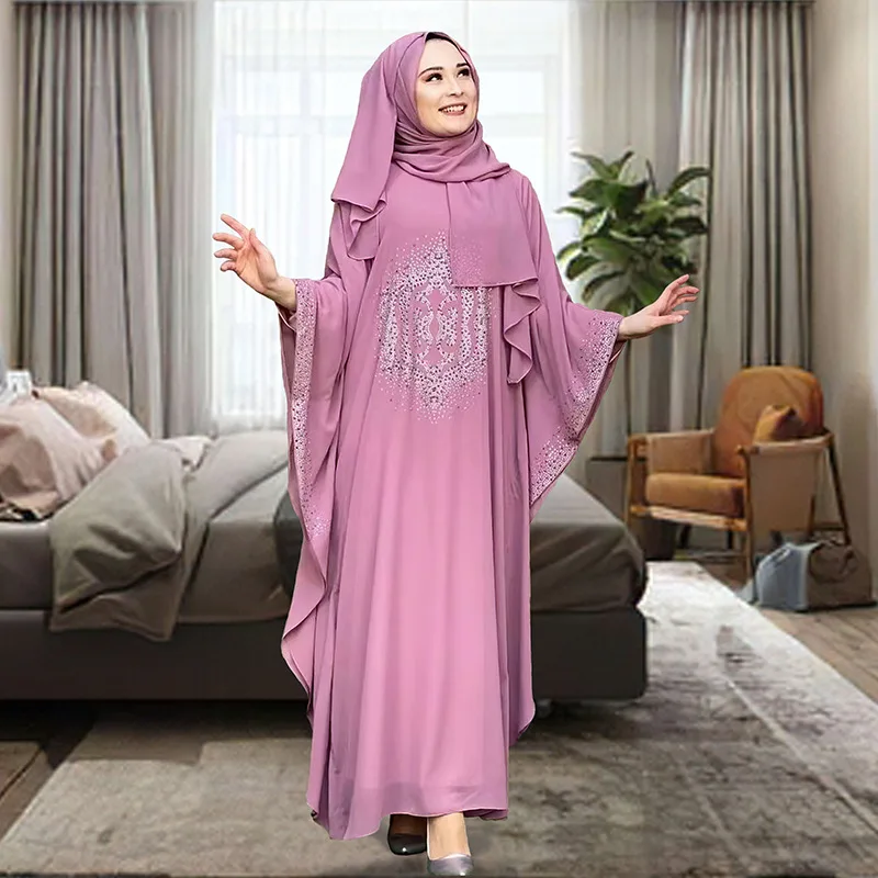 عبايات للنساء دبي فاخر شيفون بوبو فساتين راقية إسلامية وشاح قفطان مغربي لحفلات الزفاف والمناسبات الجلابة فام
