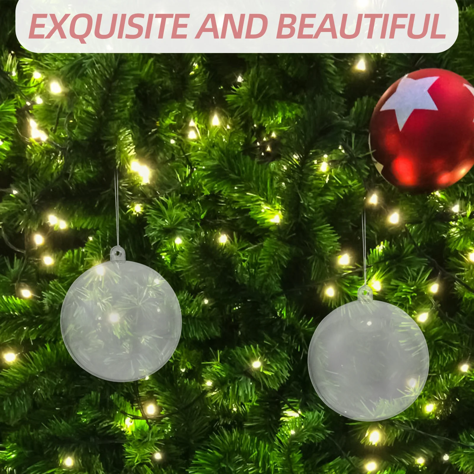 

10pcs Christmas Decoration Hanging Ball Clear Fillable Plastic Ornaments For Holiday Xmas Tree Party Wedding Home Decor Supplies