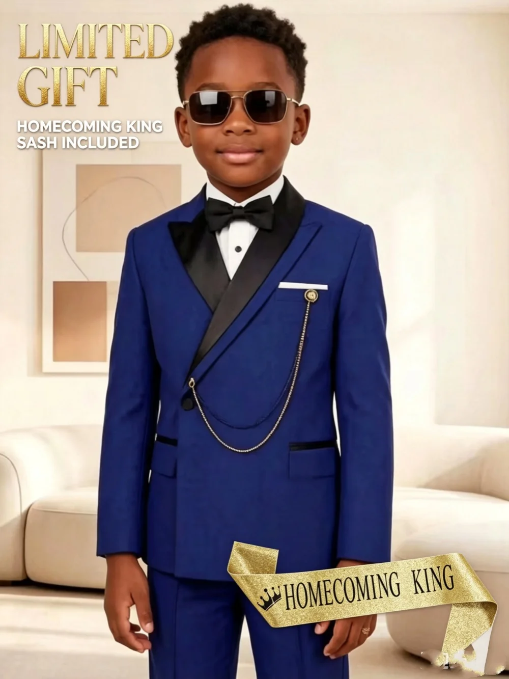 Fashionable Smart Boys Suit Set 2 Pieces Stage Performance Wear High Quality Kids Regular Fit Suits Wedding Guest Outfit 2-20T