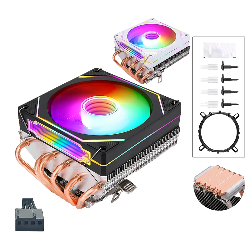 6ヒートパイプ下向き圧力i5-cpuファン1700空冷b85-cpuヒートシンク120mmプリズムpwm発光1151