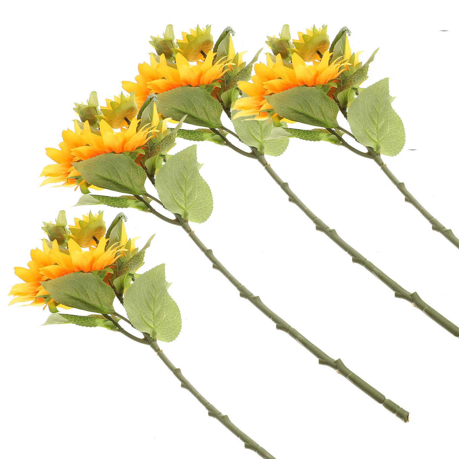 

4Pcs Artificial Sunflowers Bouquet Realistic Faux Flowers Rustic Style Decoration Wedding Party Garden Home Use