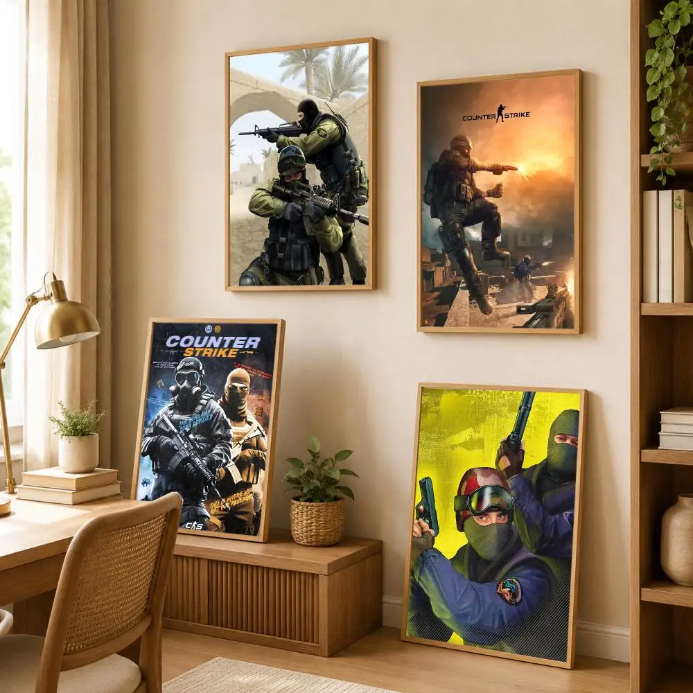 Game C-CSGO Poster Modern Art Wall Stickers HD Painting Self Adhesive Wall Decals for Bedroom Living Room Home Decor