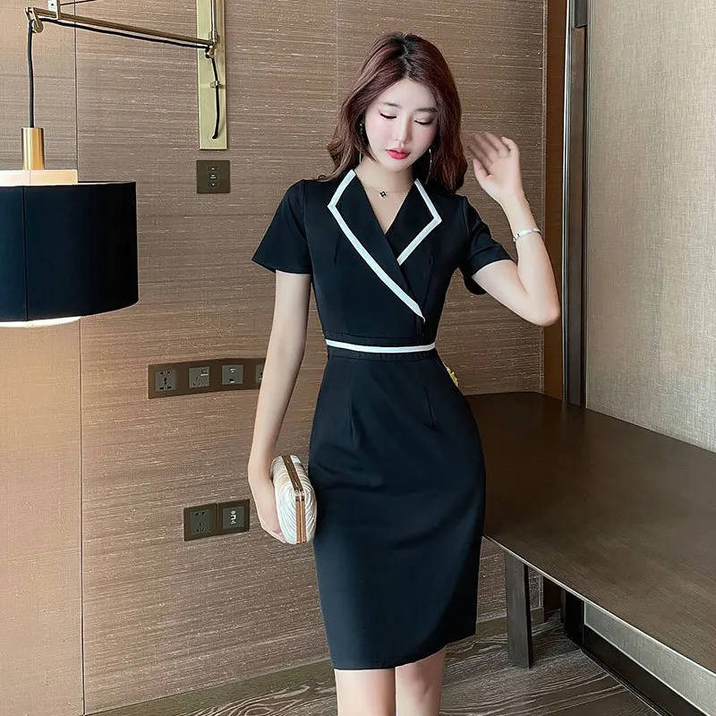 Aesthetic Uniform Summer Short Sleeve Beauty Salon Ladies Spa Beautician Costume Hotel Massage Overalls Waitress Dress