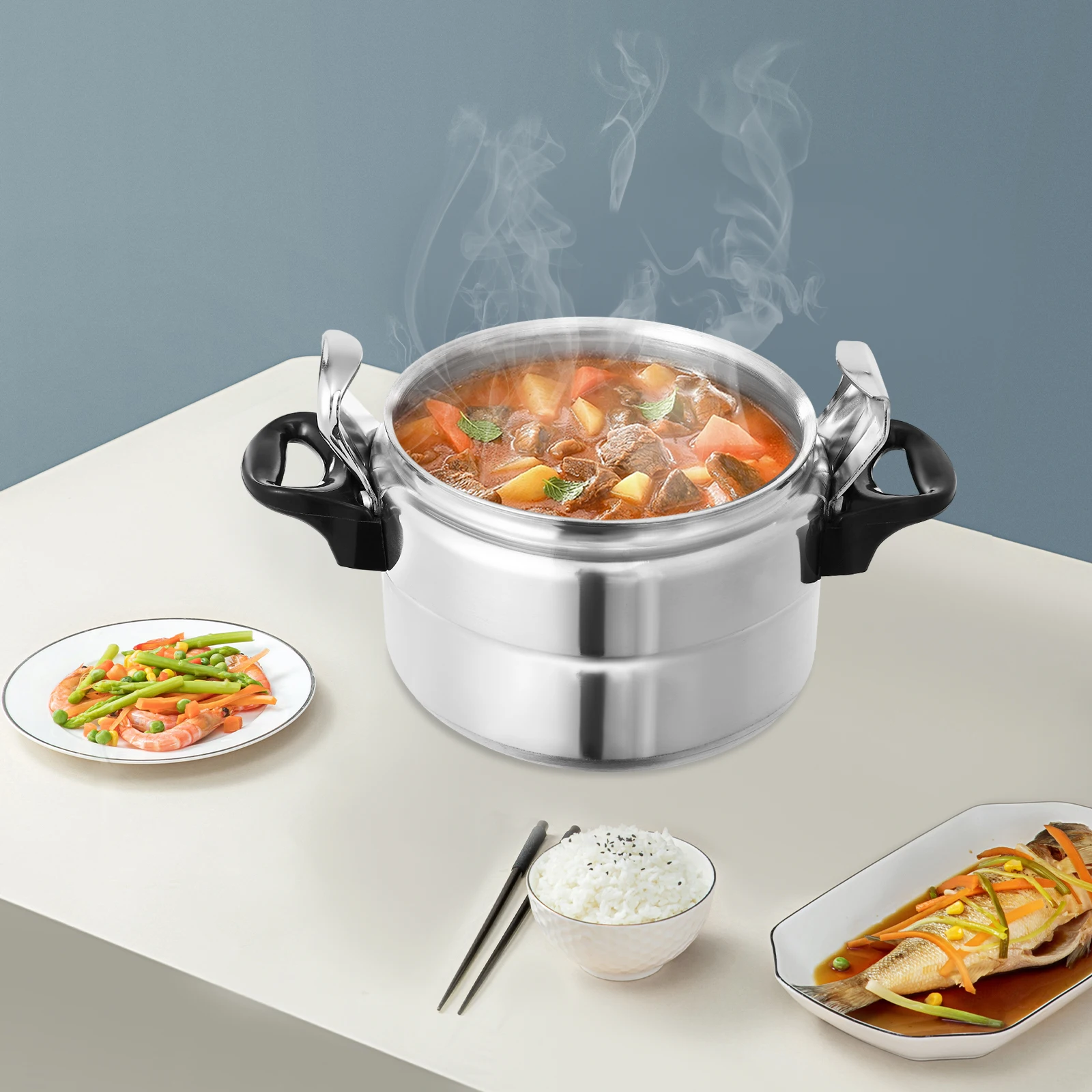 وعاء الضغط العالي من الألومنيوم، طنجرة الضغط، علبة الضغط السميكة، أجهزة طبخ الضغط العالي العائلية