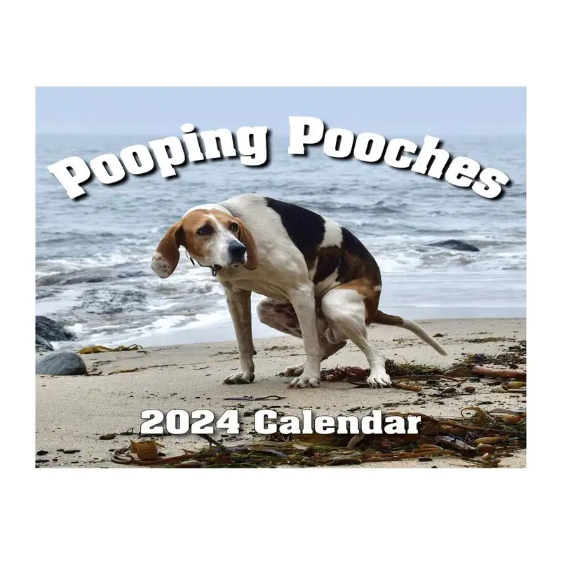 Dog Calendar 2024 Gag Gift Beach Puppy Monthly Planner Calendar Year Round Calendar From Jan 2024 To Dec 2024 Home Decoration