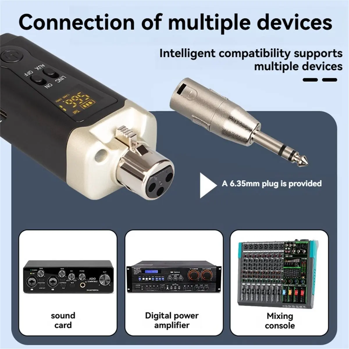 Nices Wireless in-Ear Monitor System Portable and Rechargeable Transmitter and Receiver for Stage Performance A