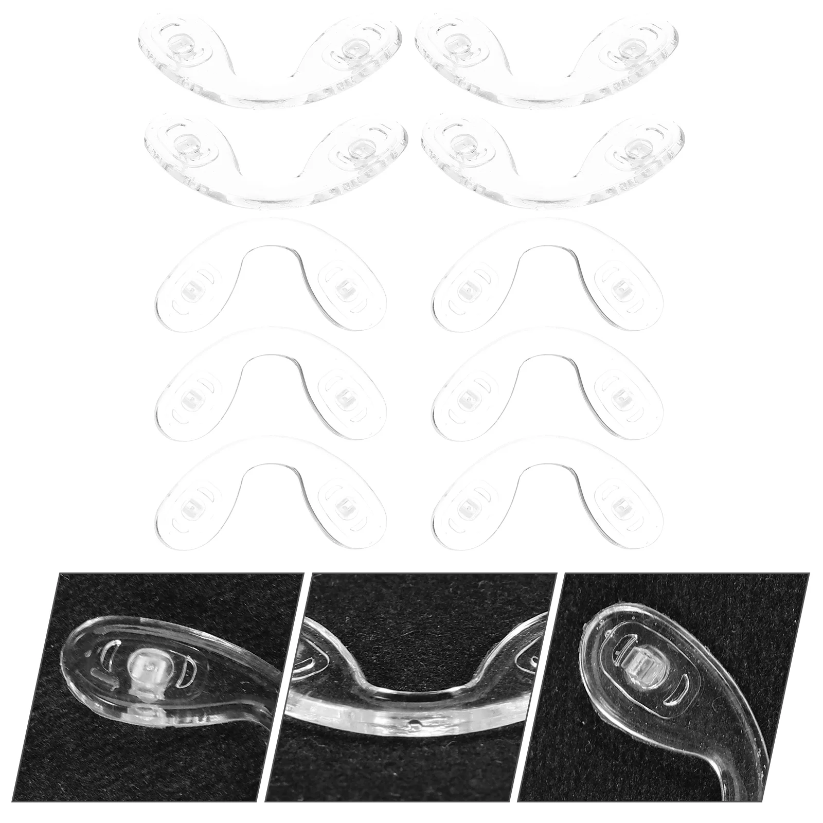 10 قطع من وسادات أنف السيليكون للنظارات، واقيات سهلة الارتداء لاستبدال جسر غير قابل للانزلاق، نظارة شمسية شفافة