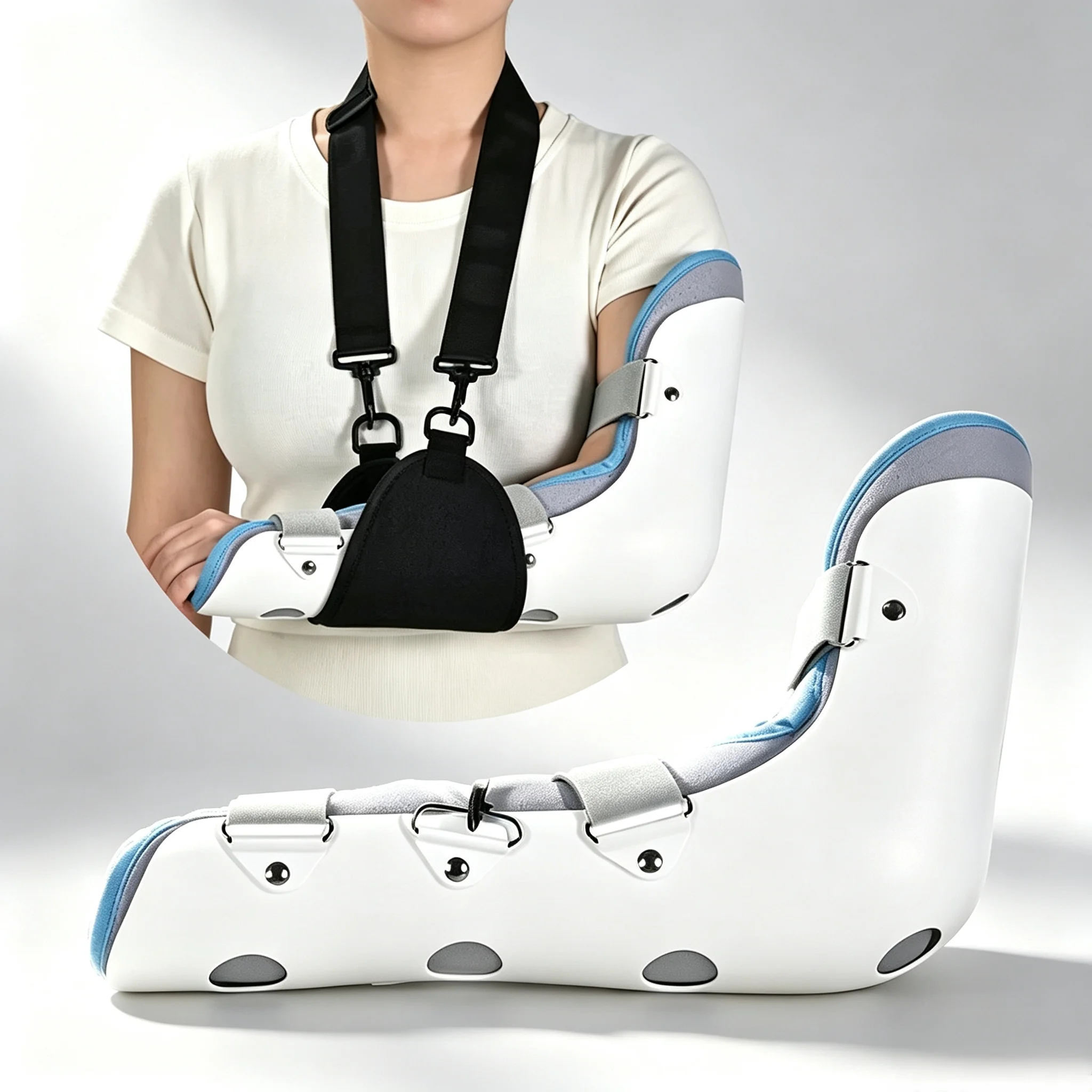 Adjustable Elbow Stabilizer Splint Post Op Immobilizer Brace-After Surgery for Dislocated Arm Ligament and Tendon Repairs