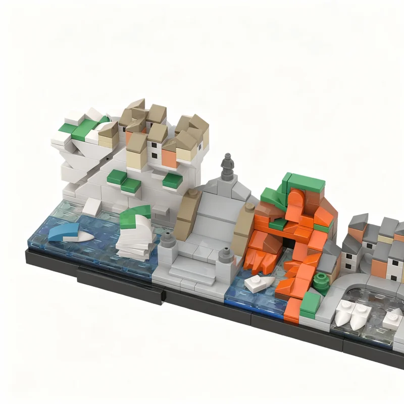 540-teiliges MOC Architektur Skylines Korsika Skyline Modellbausatz Konstruktionsidee Spielzeug Weihnachtsgeschenk Lernbausteine für Kinder