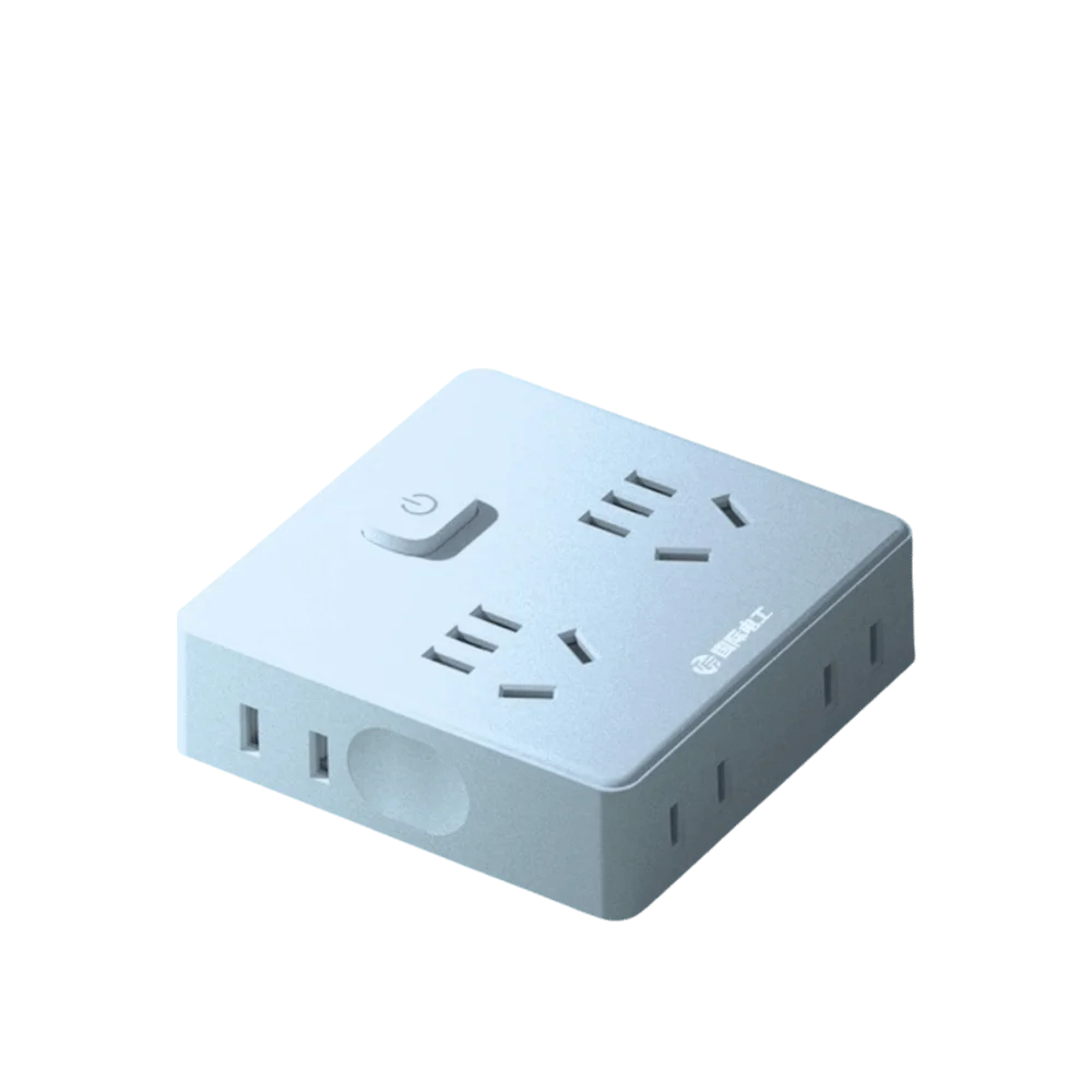 

Многопортовая ультратонкая сетевая розетка с плоским штекером, USB-C портами и функцией расширения питания для зарядки нескольких устройств