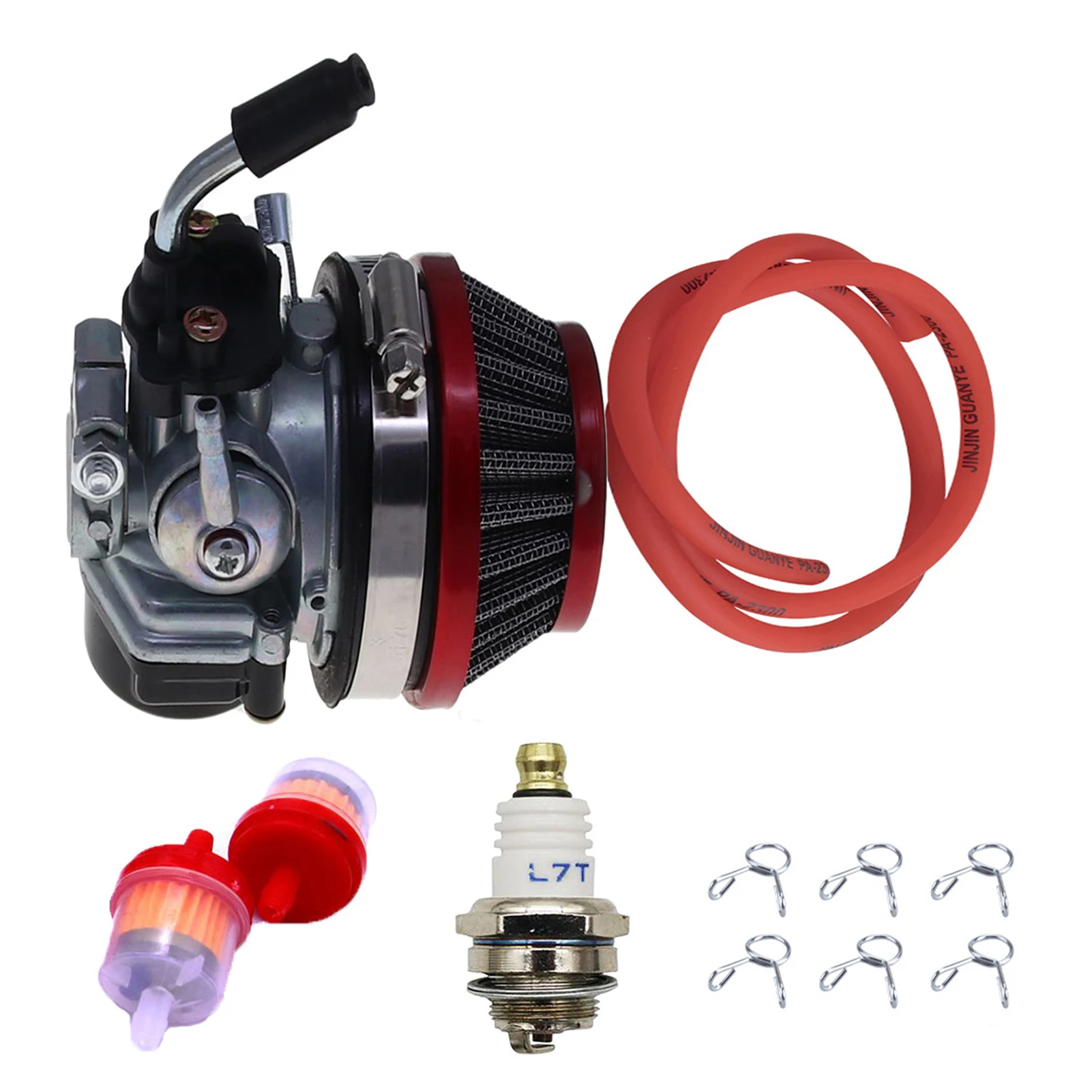 Carburador de Corrida com Filtro de Ar, Motor a Gás, Scooter Motorizado, Moto Bike, Scooter, 2, 49cc, 50cc, 66cc, 80cc, 100cc
