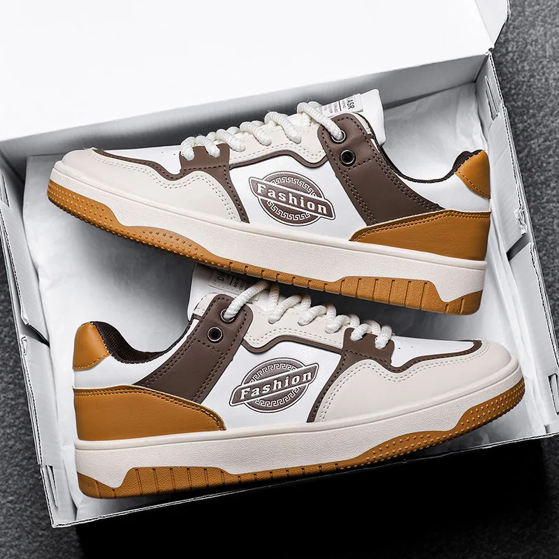 

2025 Summer Men's Chunky Sneakers Comfortable High-end Soft-soled Vulcanized Shoes Outdoor Mens Breathable Flat Skateboard Shoes