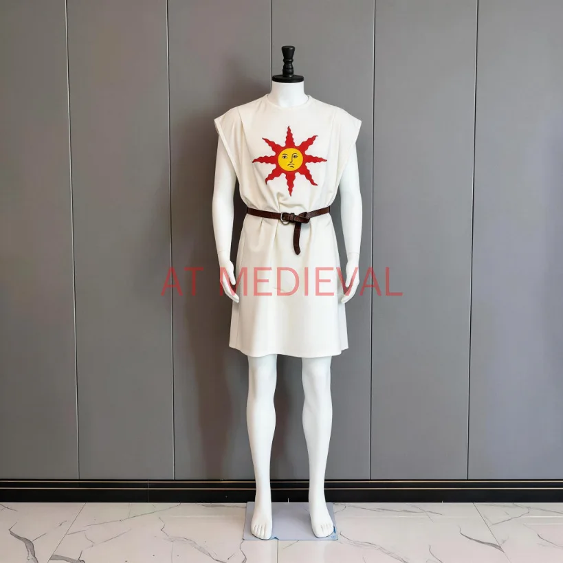 Dark Souls Solar cos costume Halloween medieval role-playing game Sun Warrior Crusader cosplay Fake Chain Mail tunic view 2