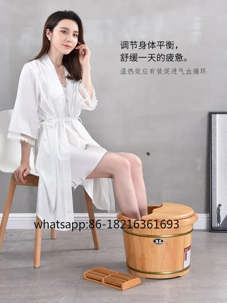 

Foot Bath Wooden Bucket Household Solid Wood Bath Wooden Basin Thermal Insulation Foot Bath Barrel Foot Washing Wash