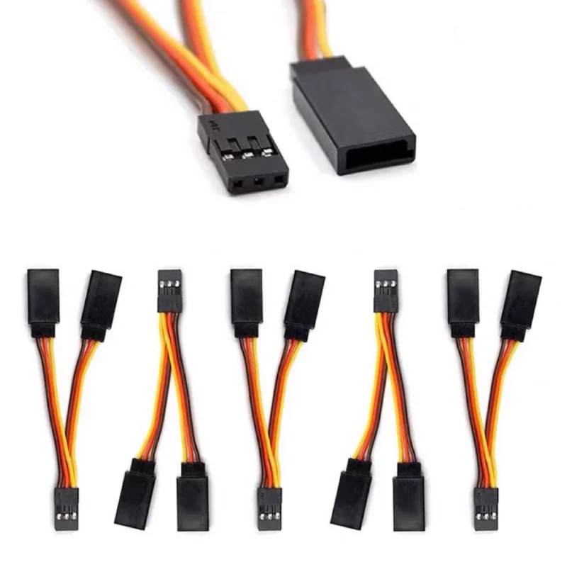 

5PCS RC Servo 1 To 2 Y Extension Cord Cable Male To Female Splitter Cable For RC Servo JR Futaba RC Helicopter Car DIY 7CM