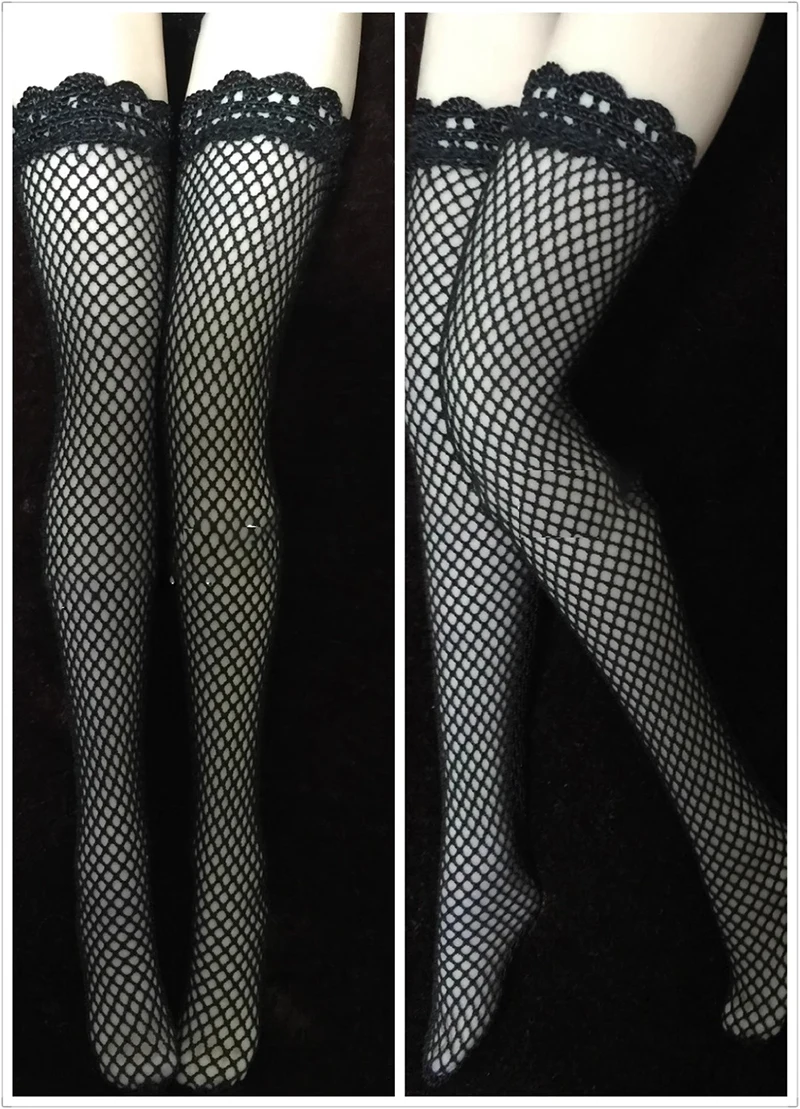 1/6 Scale Girls Women's Black Mesh Stockings Models for 12''Figures Bodies DIY Accessories