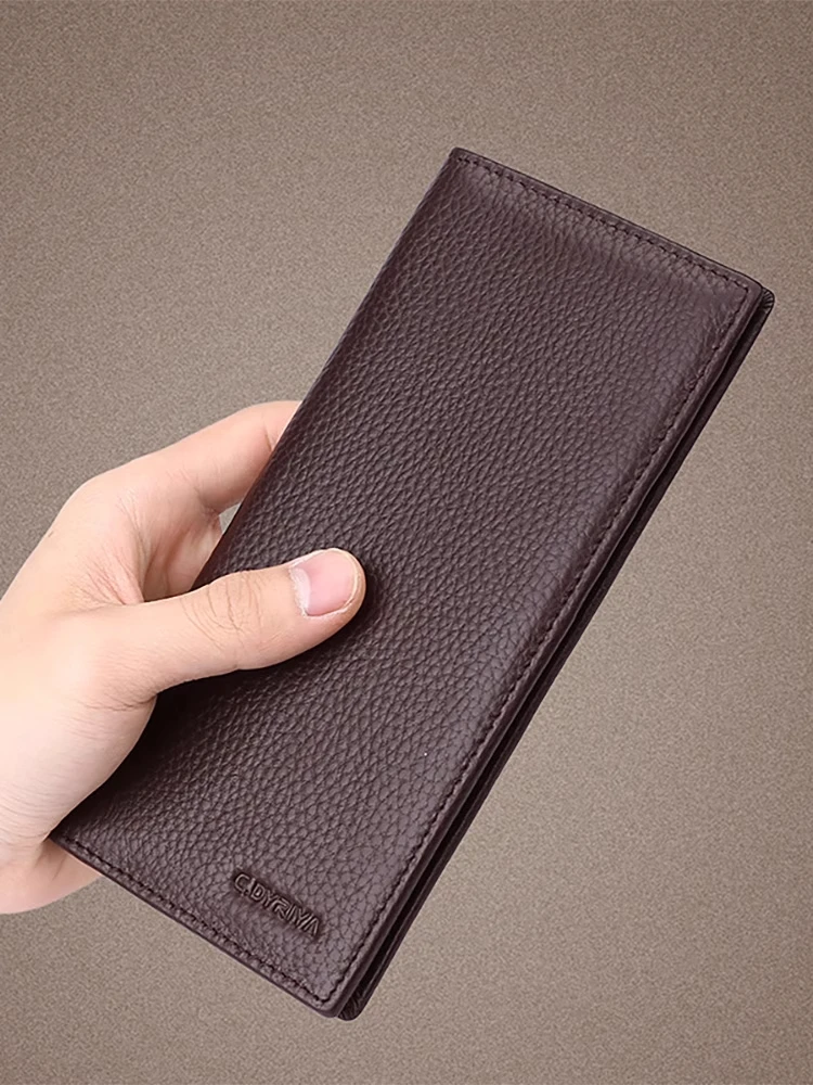 

Мужской длинный тонкий кожаный кошелек с большой вместимостью, на молнии, с зажимом для денег, держателем для карт, прочный, качественный, модный, в корейском стиле, молодежный, для ношения на плече