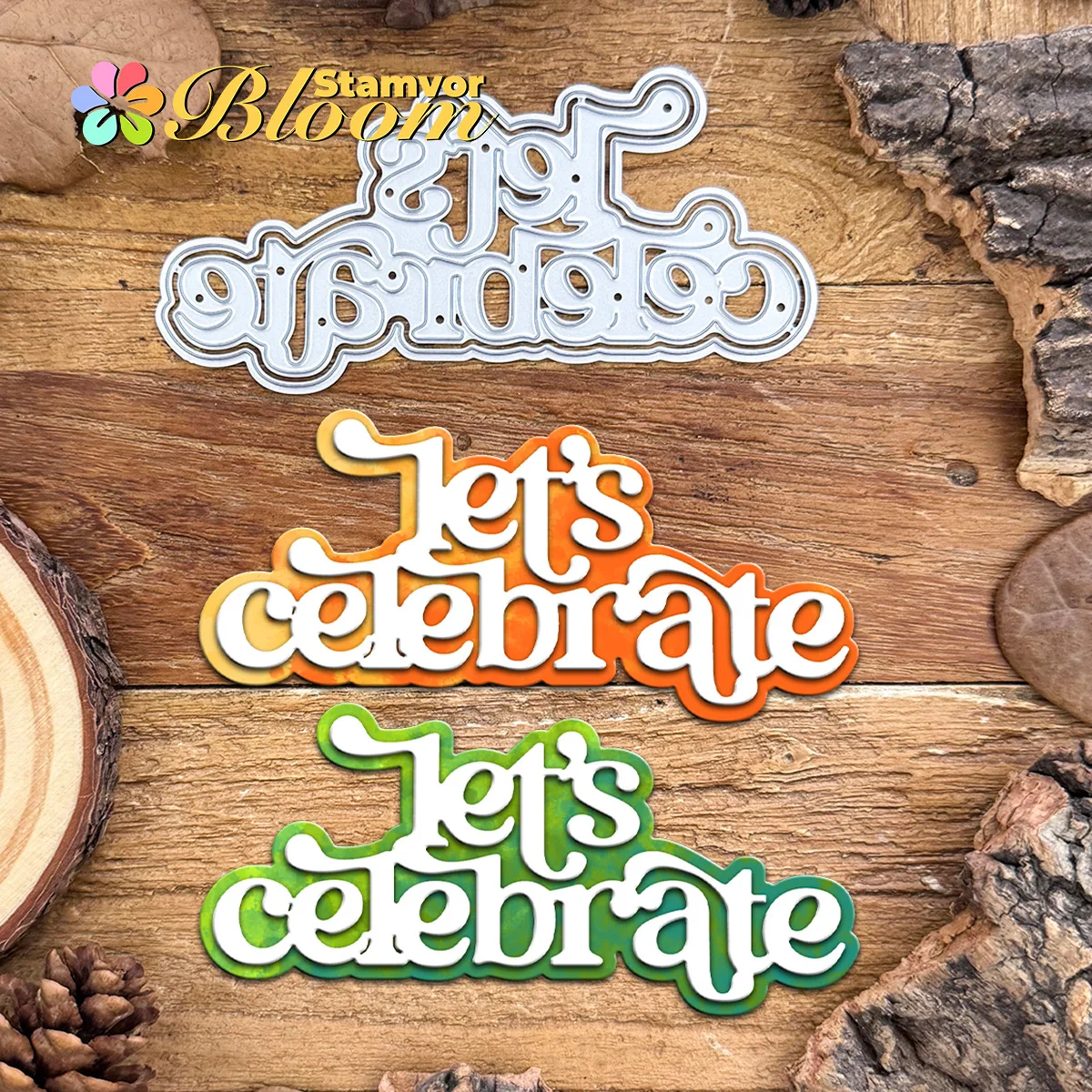 Original Lovely Layers Titel LET'S CELEBRATE Metall-Stanzformen, Scrapbooking, dekorative Prägung