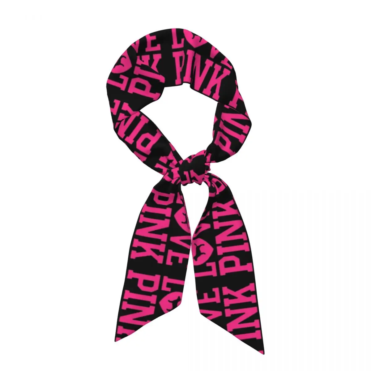 Love Pink (2) Women Long Narrow Scarf Silky Skinny Scarf Multi-use Neck Head Wrap for Office Daily Party