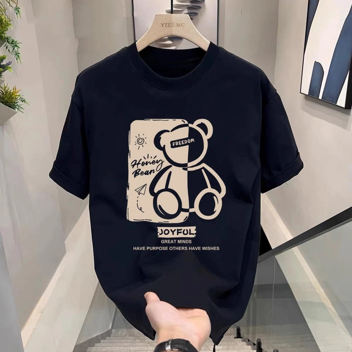 

Crew Neck Short-sleeved T-shirt Men's Short-sleeved Loose Y2k Top 2025 Hot-selling Luxury Brand Summer Handsome Men Pure Cotton