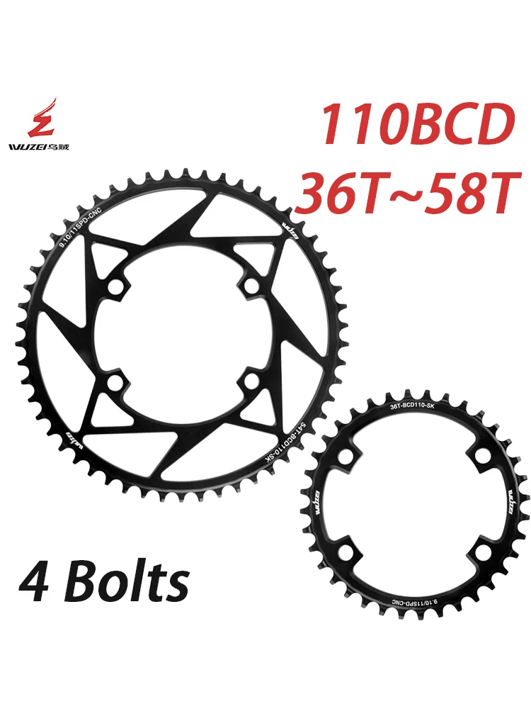 AliExpress WUZEI Road Bike Chainring 110 BCD Sprocket 4 Bolts Chainwheel Narrow Wide Stars 110BCD Bicycle Crown