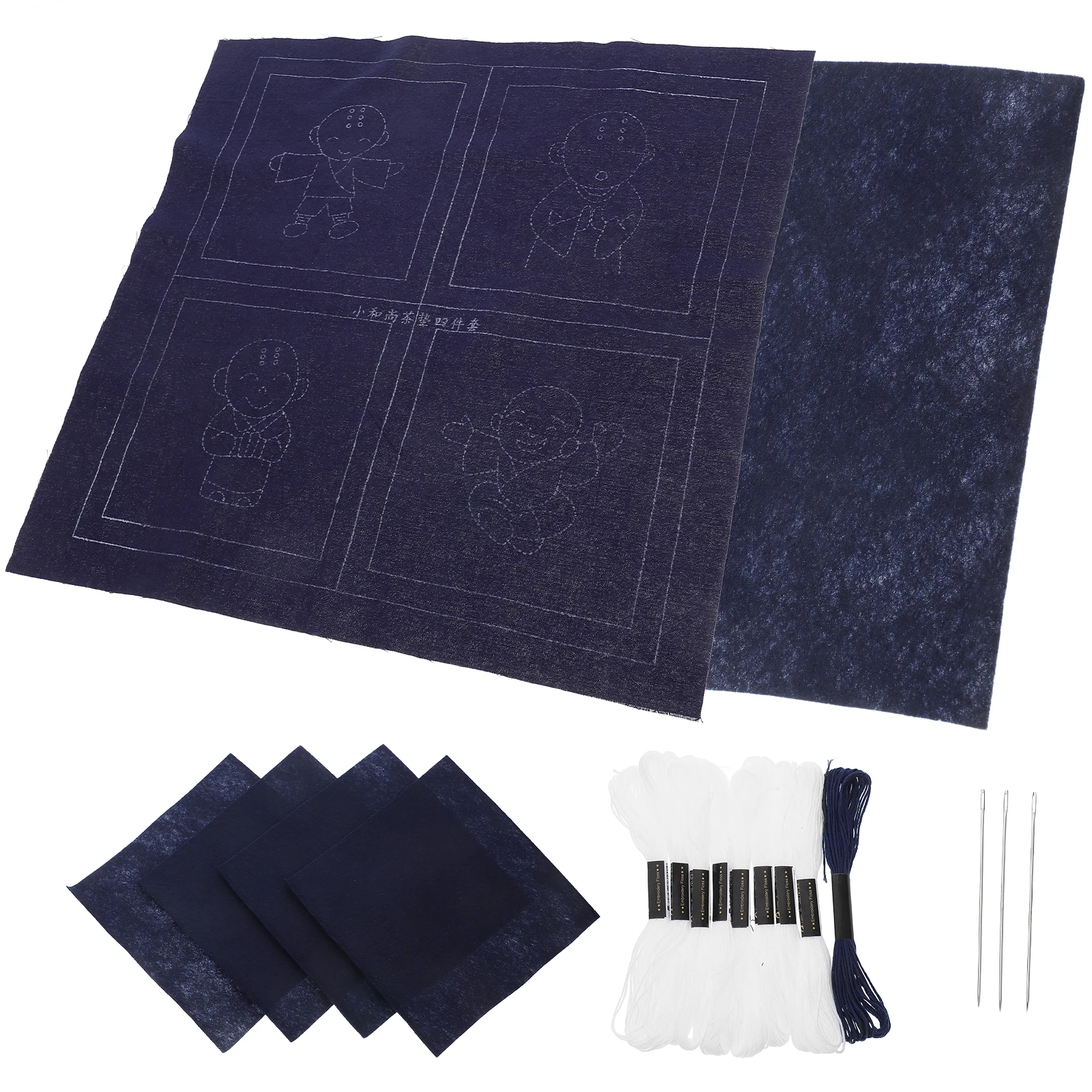 Pacote de material bordado diy kit de porta-copos starter sashiko conjunto de porta-copos de chá monge bordado iniciante amigável vários padrões