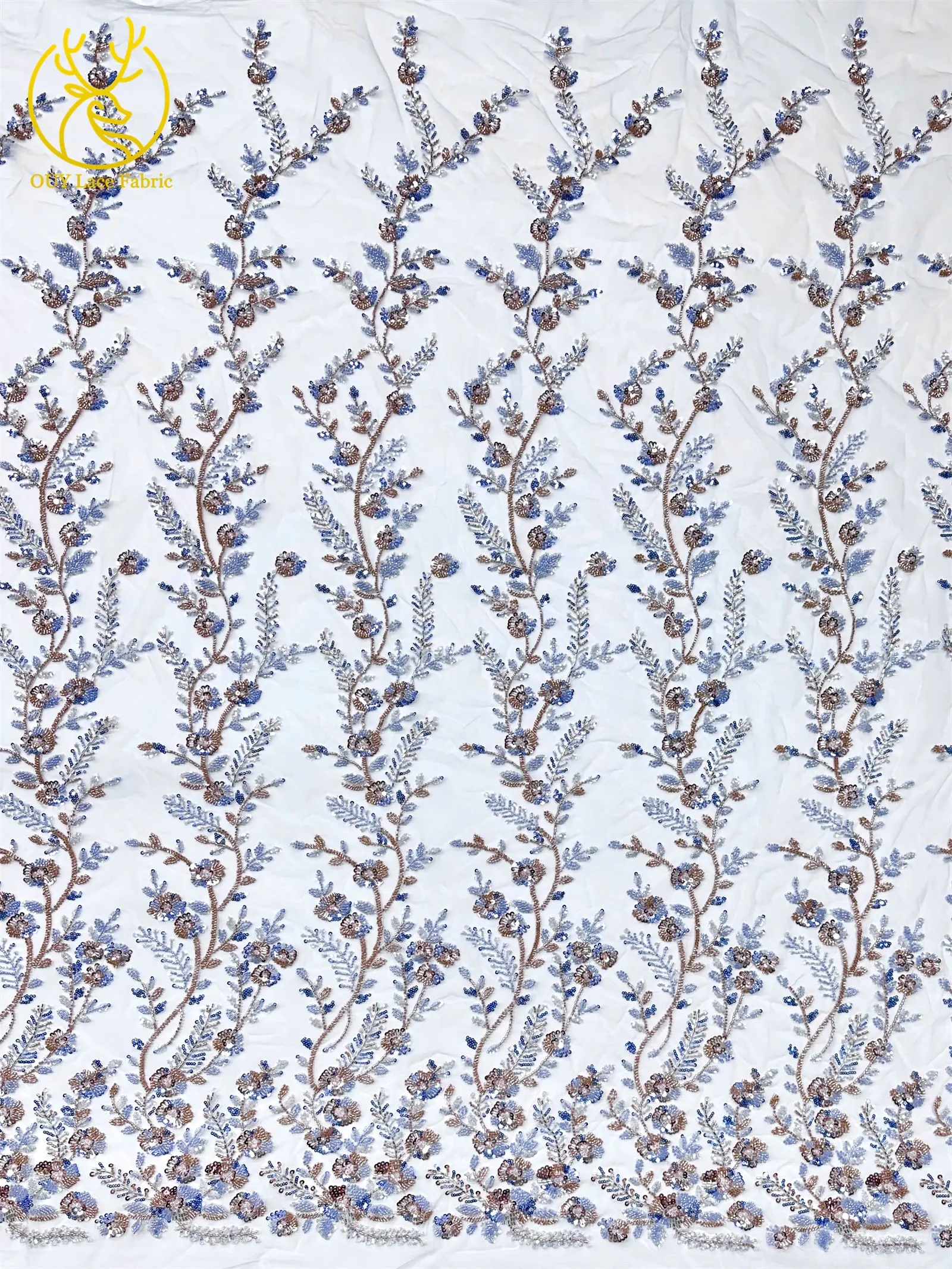 جديد دقيق الأفريقي مطرز أقمشة الدانتيل 5 ياردة جودة عالية الفرنسية الترتر تول أقمشة الدانتيل لنيجيريا فستان الزفاف الخياطة