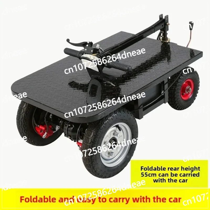 

ZC riding electric flat truck pulling sand cement trolley loading site pulling goods warehouse turnover truck