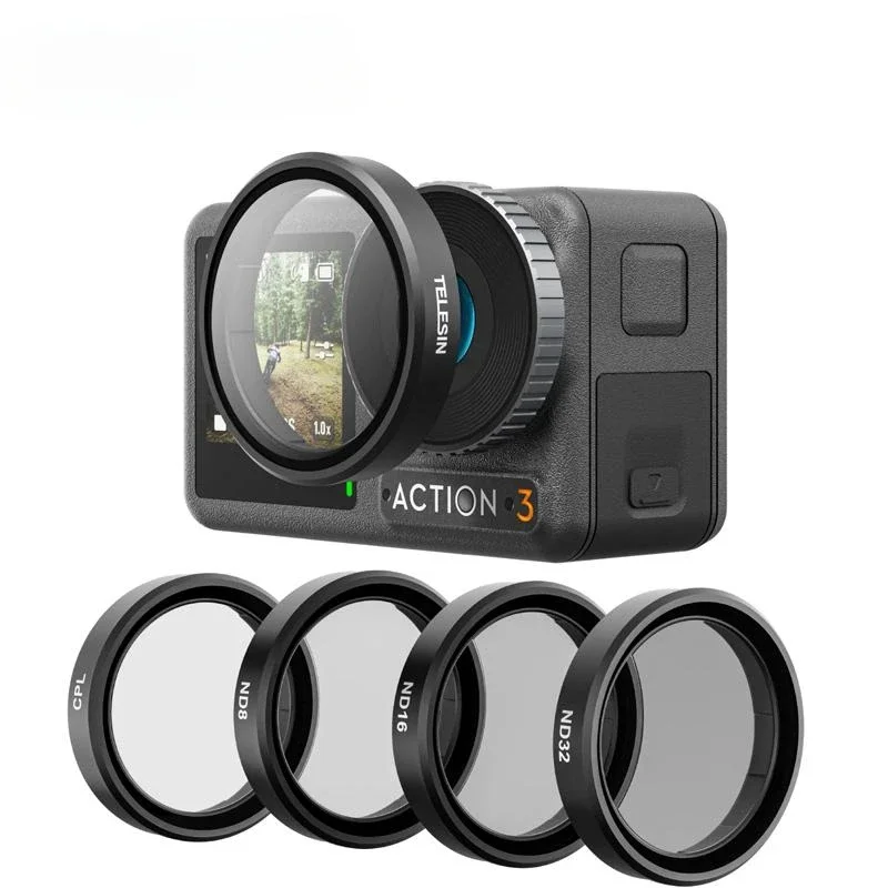 

Fran-35u For Action4 ND8 ND16 ND32 CPL Lens Filter Set Aluminium Alloy Frame for Action 3 4 ND CPL Lens Action Camera Accessory
