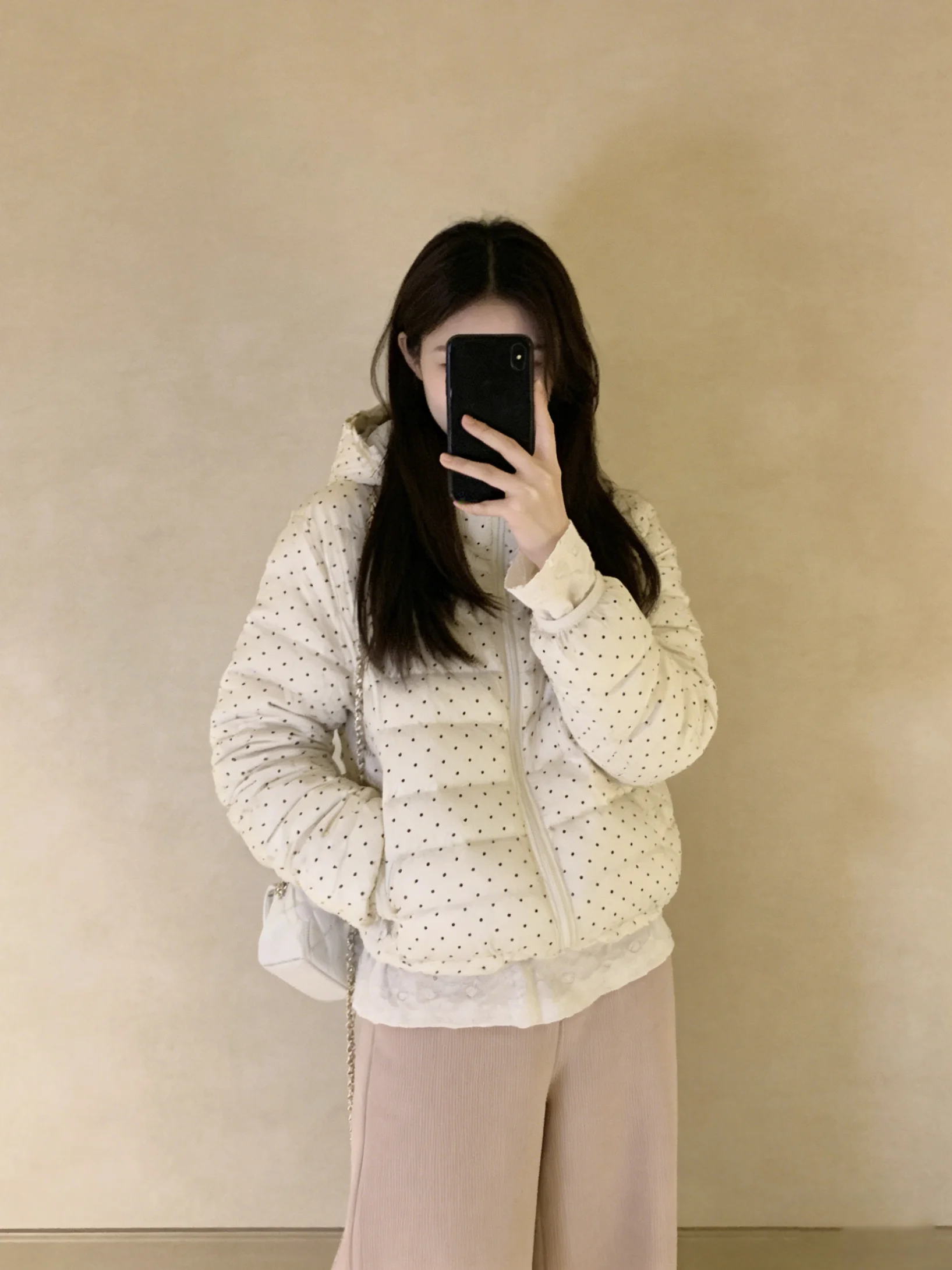 

Корейская теплая легкая куртка из хлопка в горошек с капюшоном для женщин, осенне-зимняя, маленького размера